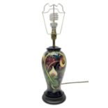 Moorcroft table lamp of baluster form