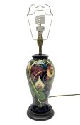 Moorcroft table lamp of baluster form