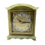 Elliot - English 20th century timepiece mantle clock in a green Onyx case