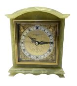 Elliot - English 20th century timepiece mantle clock in a green Onyx case