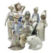 Seven Lladro figures