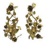 Pair of gilt metal wall sconces