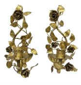 Pair of gilt metal wall sconces