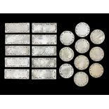 Collection of twenty Chinese mother of pearl gaming counters or tokens