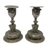 Pair of Victorian Elkington Mason & Co silver plated candlesticks