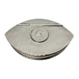 Plated snuff box set with a George IV coin dated 1828
