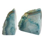 Pair of green agate