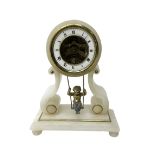 French - late 19th century "Swinging Cherub" 8-day timepiece mantle clock