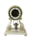 French - late 19th century "Swinging Cherub" 8-day timepiece mantle clock