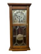 German - Art Deco oak cased 8-day wall clock c 1930