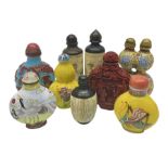 Nine Chinese snuff bottles