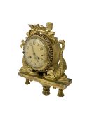 20th century - continental 8-day wall hanging Cartel clock in a carved and gilded wooden case