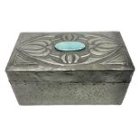 Arts & Crafts style pewter cigarette box