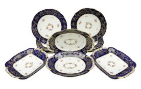 Coalport ten plates and four small serving platters