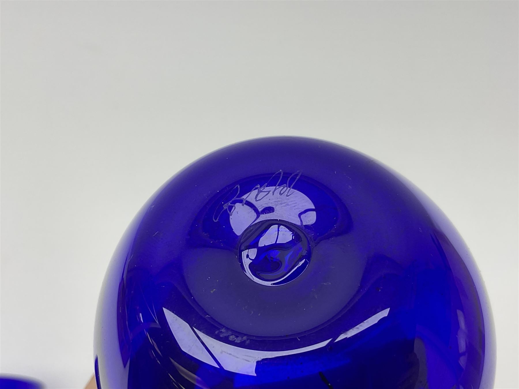 Bristol blue glass vase and goblet - Image 4 of 14