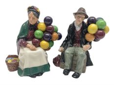 Two Royal Doulton figures The Old Balloon Seller