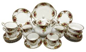 Royal Albert Old Country Roses pattern part tea service