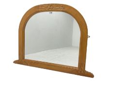 Solid pine framed overmantle mirror