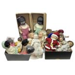 Quantity of vintage and later dolls to include unusual three faced example and further dolls marked