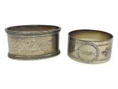 Two silver napkin rings