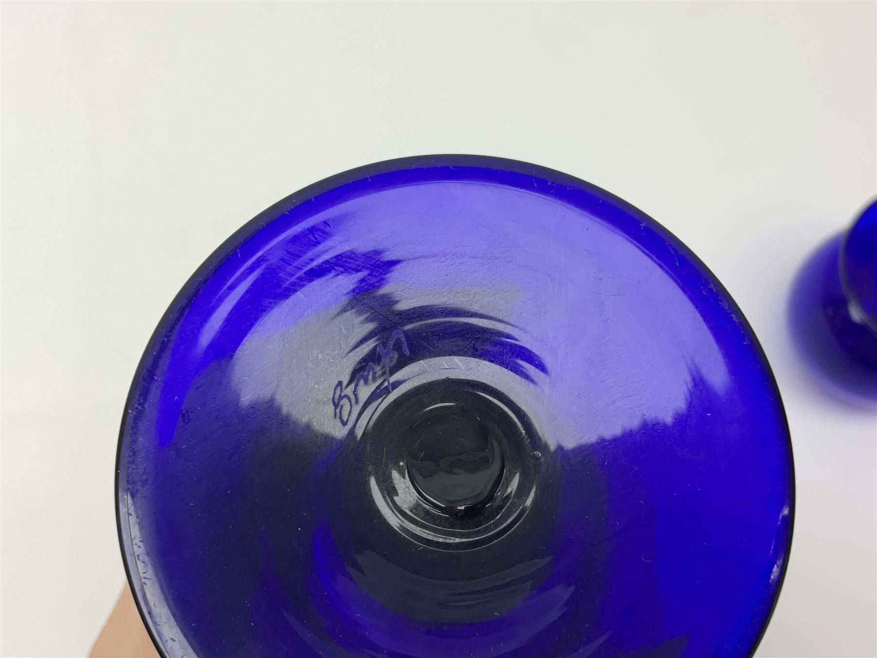 Bristol blue glass vase and goblet - Image 5 of 14