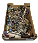 Large collection of costume jewellery including bracelets