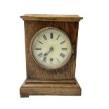 German - Edwardian oak cased mantle clock