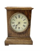 German - Edwardian oak cased mantle clock