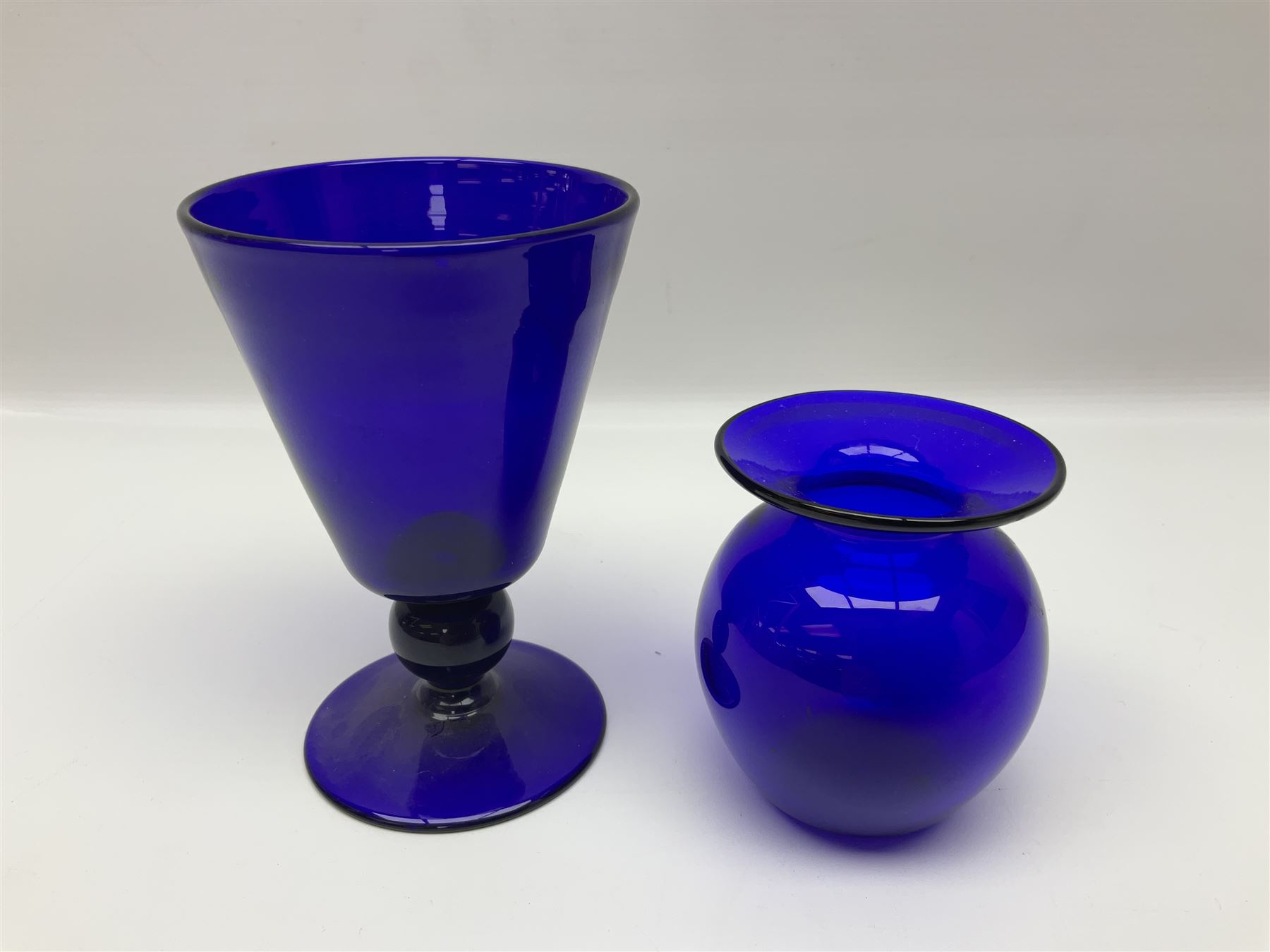 Bristol blue glass vase and goblet - Image 2 of 14