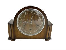 Smiths - 20th century Westminster chiming 8-day mantle clock in a mahogany case