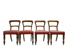Set four Victorian mahogany balloon-back dining chairs