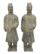 Pair of terracotta warrior style figures