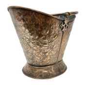 Arts & Crafts style copper coal bucket