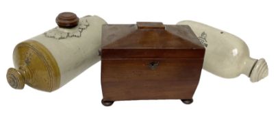 sarcophagus shaped tea caddy with bun feet