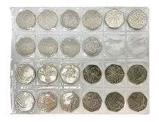 Queen Elizabeth II decimal fifty pence coins