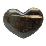 Fossilised wood in the form of a heart