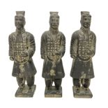 Set of three Chinese 'Terracotta Warrior' style figures