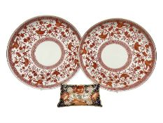 Two Victorian Royal Crown Derby Pembroke pattern plates