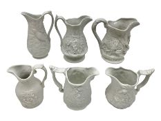 Six Portmeirion British Heritage Collection parian jugs