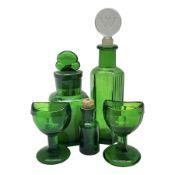 Pair of 19th century green glass eye baths