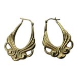 Pair of 9ct gold openwork hoop earrings