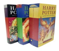 Three Harry Potter first edition hardbacks comprising Order of the Phoenix
