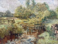 English School (20th century): 'Drop Gate - Duncombe Park' oil on canvas board unsigned