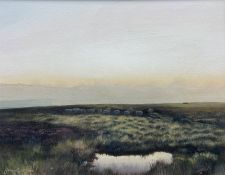 James D McGairy (British Contemporary): Sheep grazing on the North Yorkshire Moors