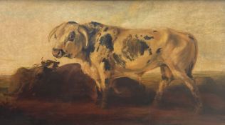 English School (20th century): Longhorn Cattle