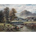 Scottish School (19th/20th century): River Scene with Cattle Watering