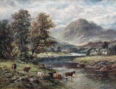 Scottish School (19th/20th century): River Scene with Cattle Watering