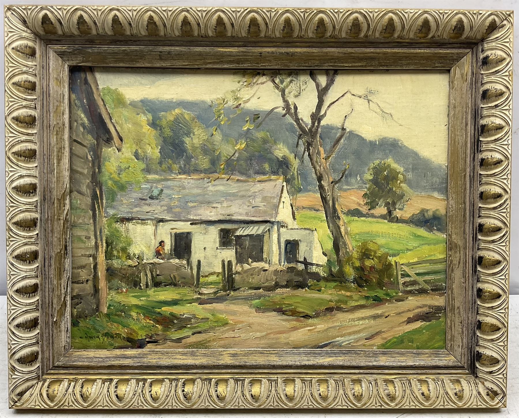 Owen Bowen (Staithes Group 1873-1967): 'The Little Farm - Llanferres' North Wales - Image 2 of 5