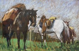 Jim Glenn (Canadian 1947-): Pack Horses