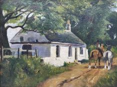 George Mortram Moorhouse (British 1882-1960): 'A Cottage near Lancaster'